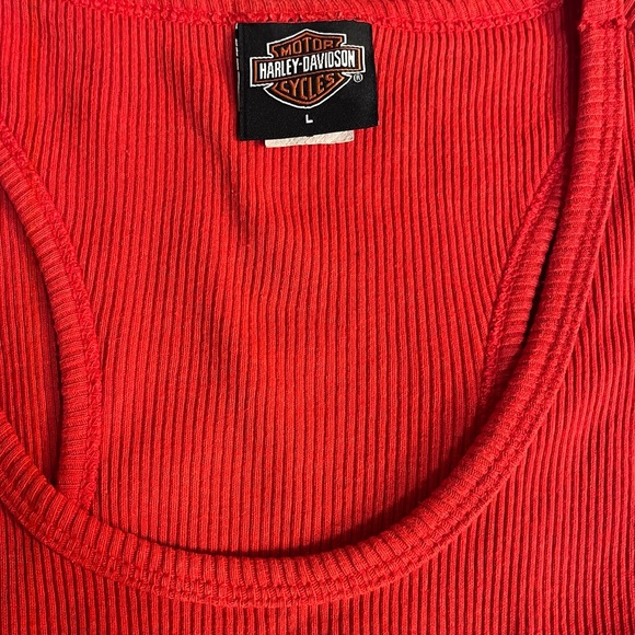 🔥🔥🔥Harley Davidson Motor Company Red Ribbed Razor Back Shirt - Picture 5 of 6